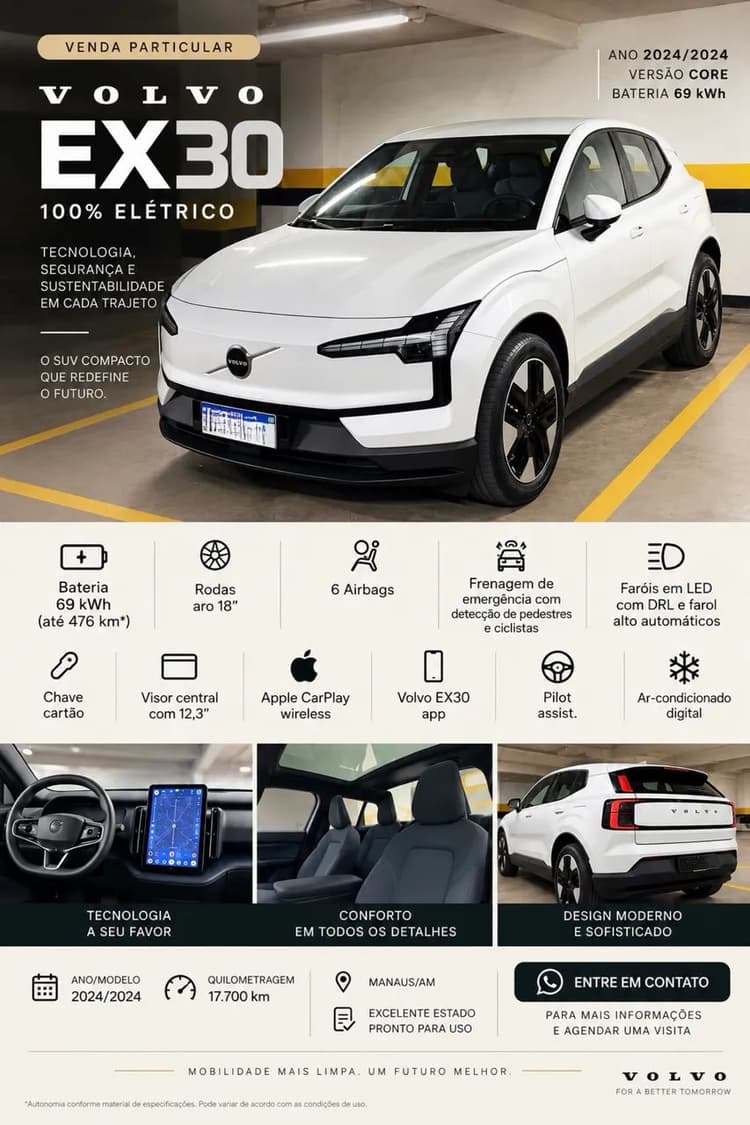Volvo EX30 E60 Core (elétrico) 2024