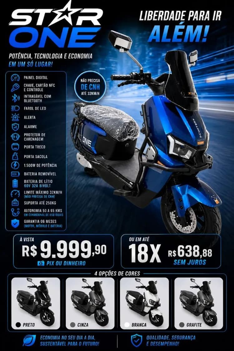 Moto elétrica STAR ONE E SN 