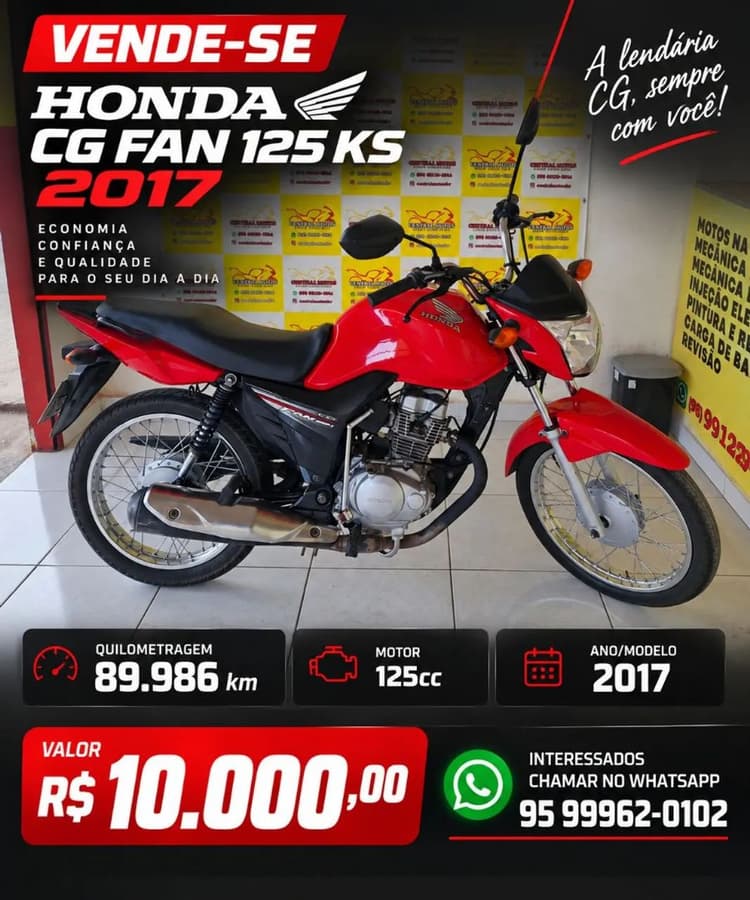 HONDA CG FAN 125 KS 2017 - À VENDA