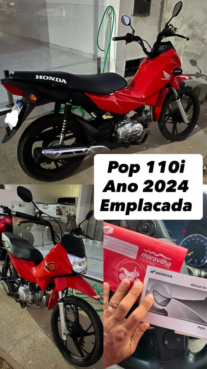 Pop 110i ano 2024 emplacada 