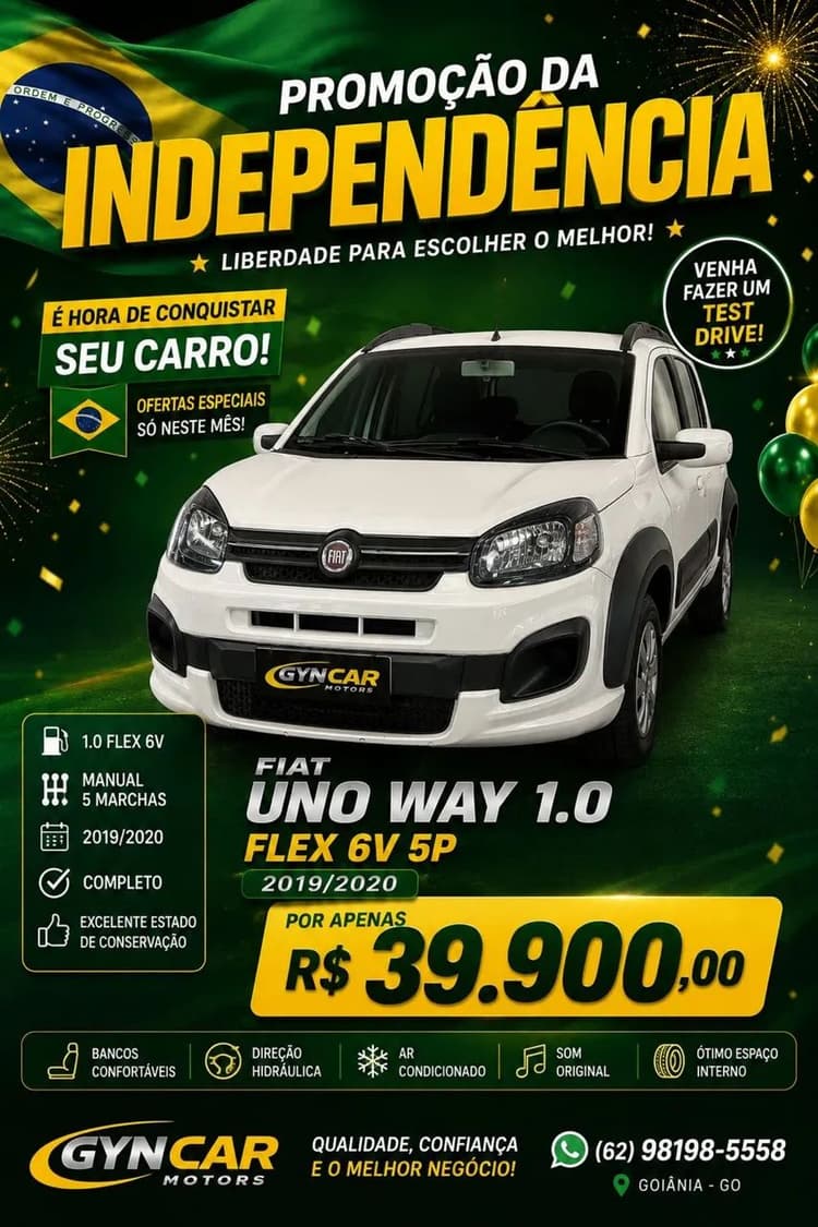 Fiat Uno WAY 1.0 Flex 6V 5P 2020