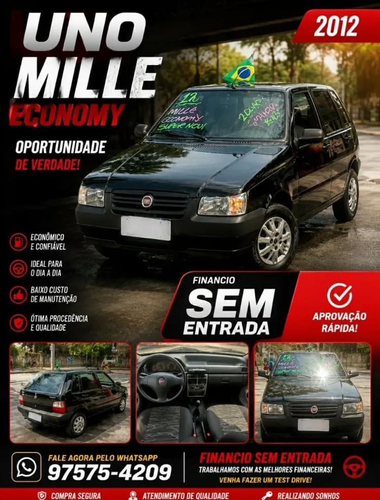 Fiat Uno Mille 1.0 Fire/ F.flex/ Economy 4P 2012