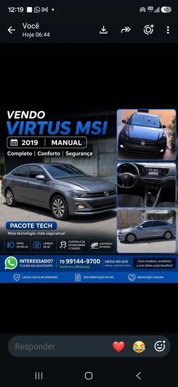 Volkswagen Virtus 1.6 MSI Flex 16V 5P Mec. 2019