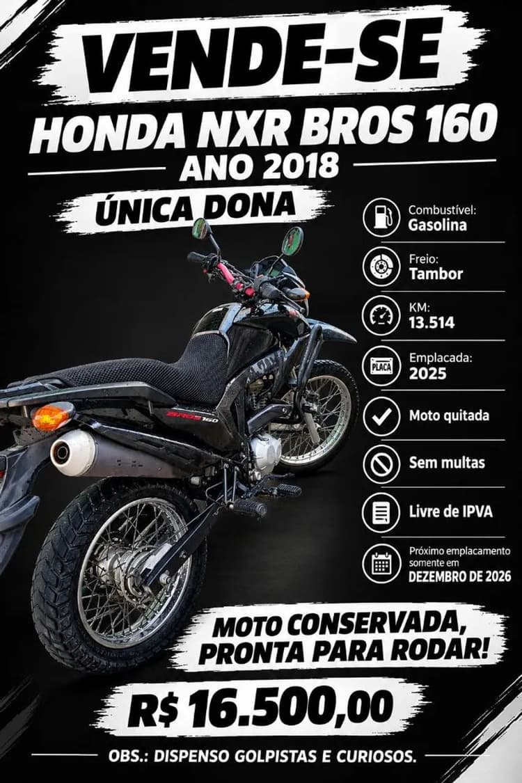 Bros 160 Ano 2018