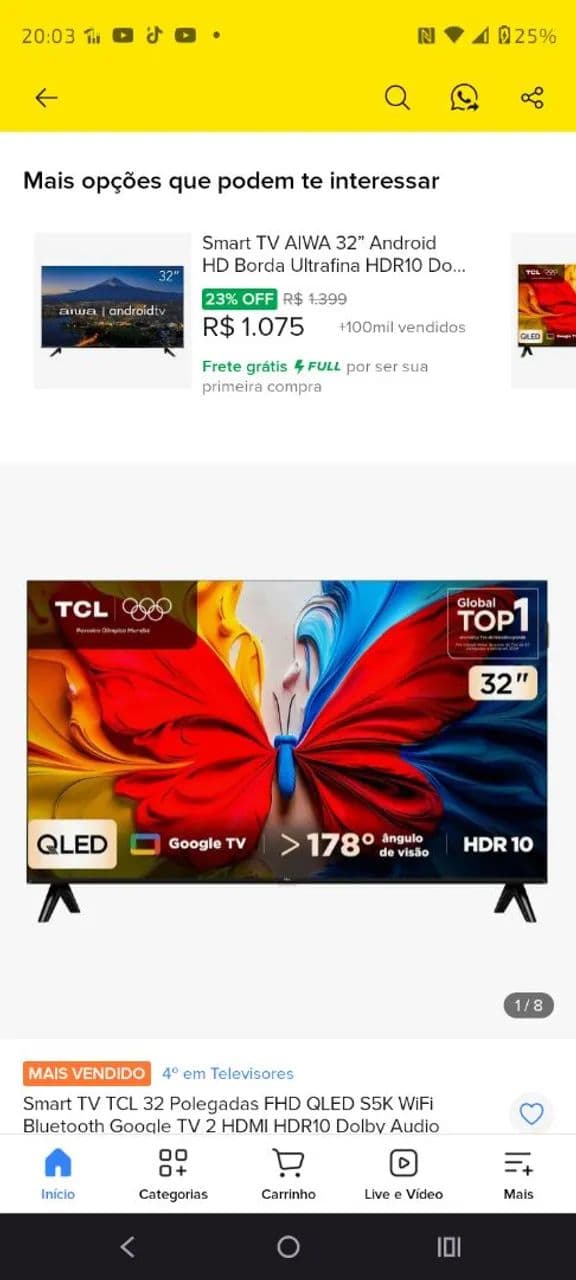 vendo tv smart 