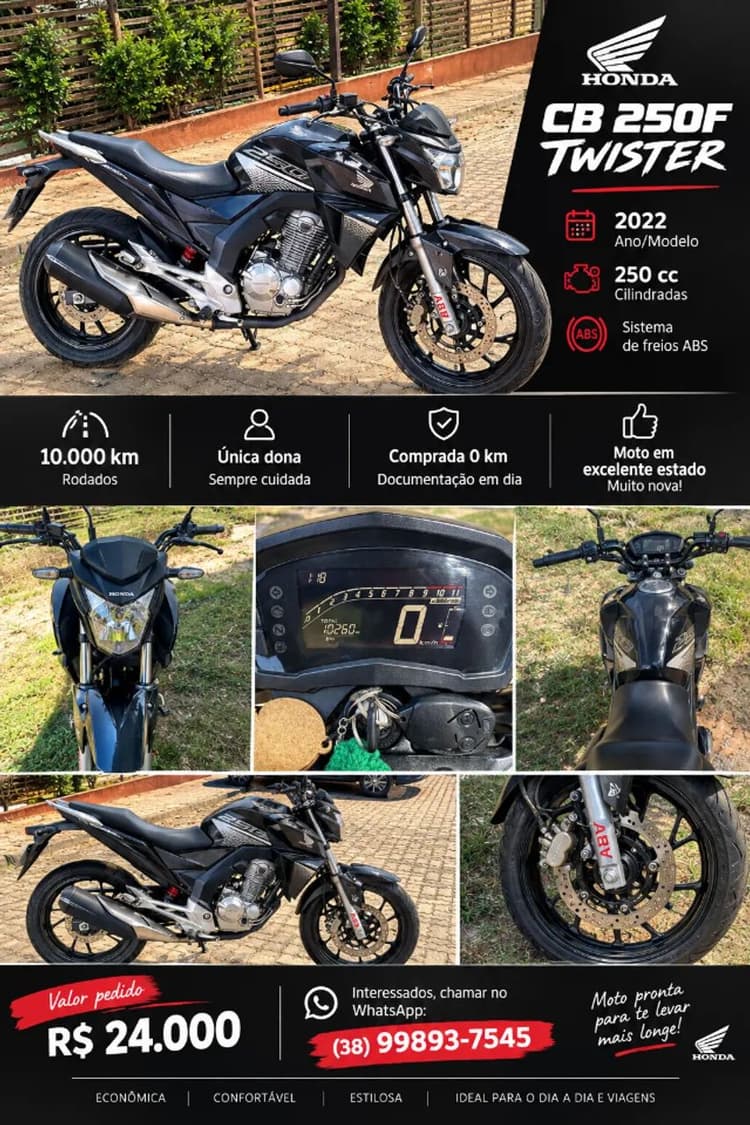 CB TWISTER SEMI NOVA 