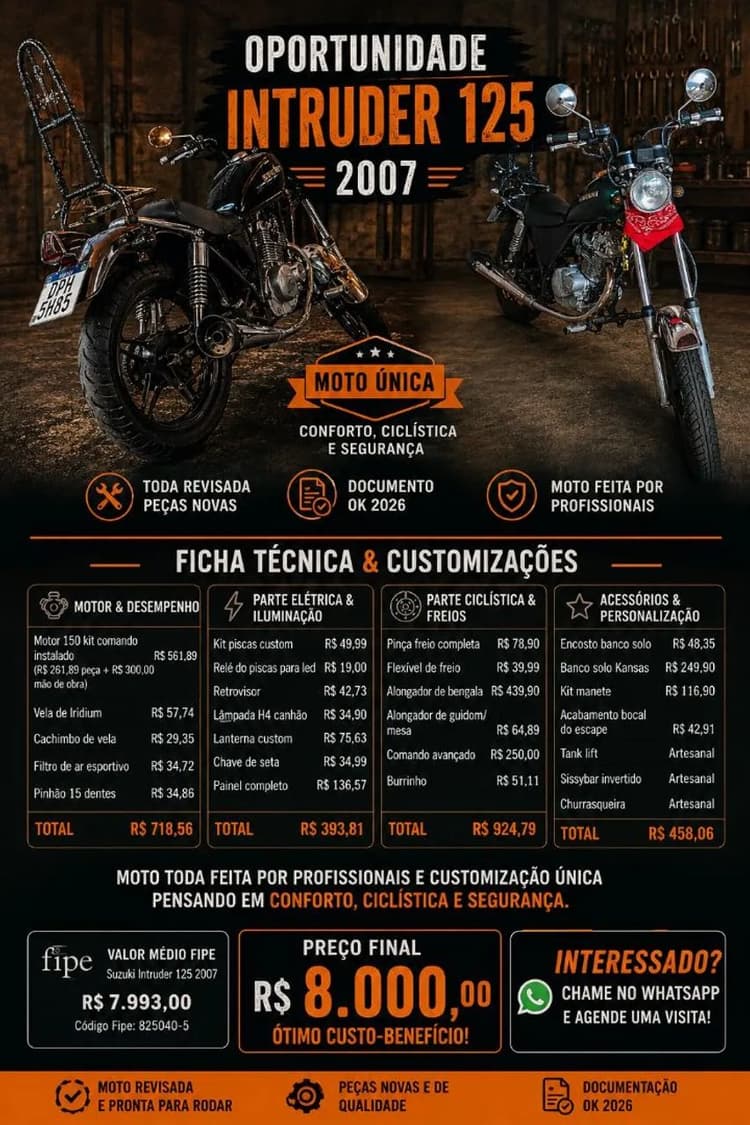 Intruder 125 2007 customizada