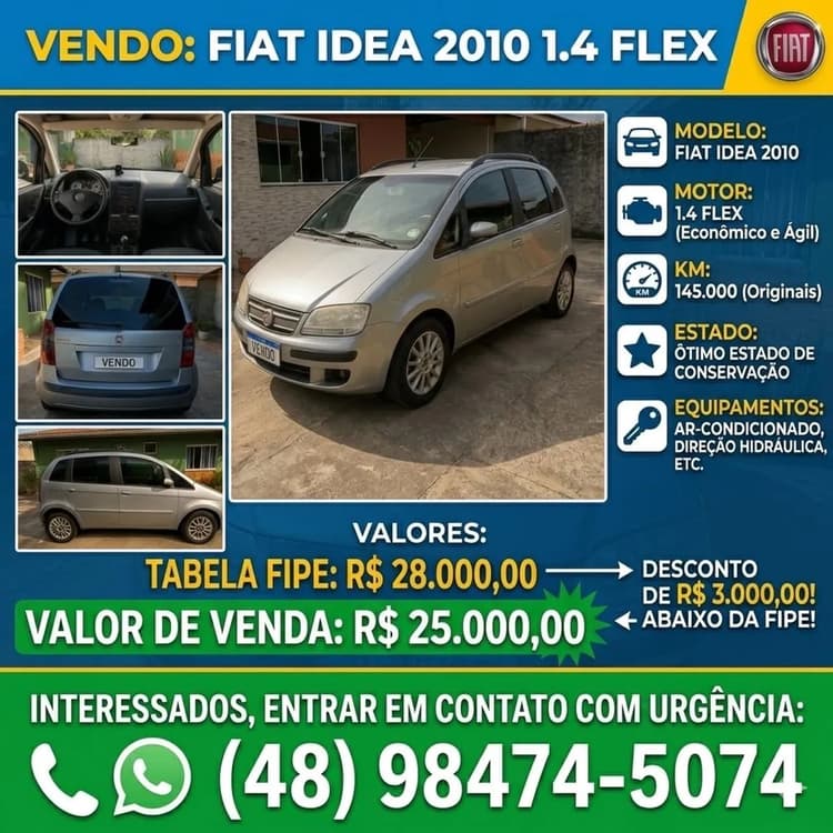 Fiat Idea ELX 1.4 MPI Fire Flex 8V 5P 2010