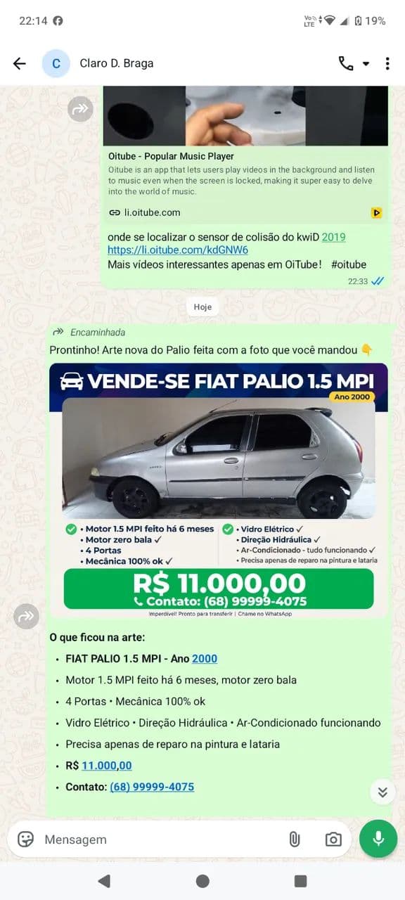 Fiat Palio Elx/ 500 1.0 4P 2000