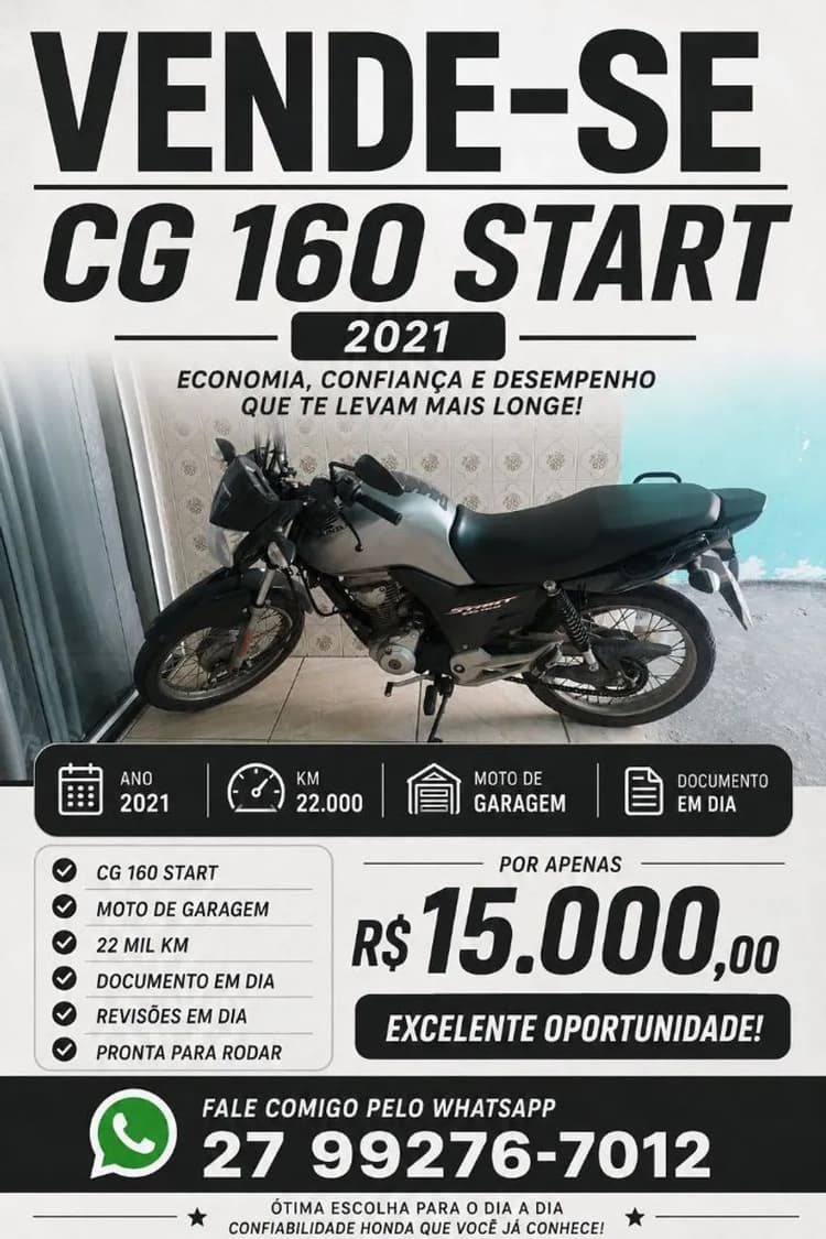 Honda cg 160 start 