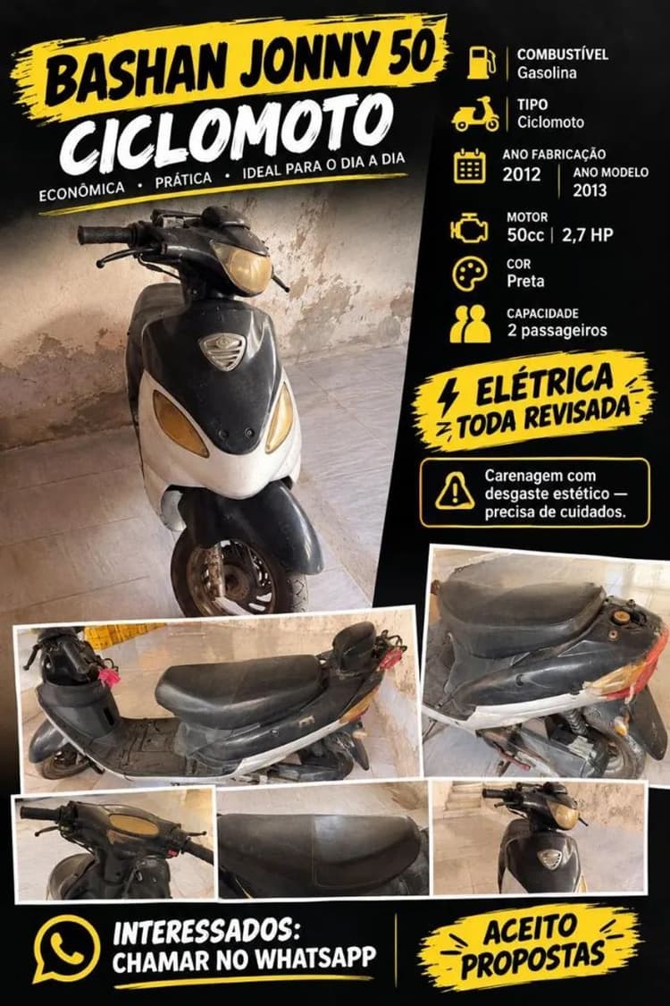 Vendo Bashan Jonny 50/Aceito Propostas