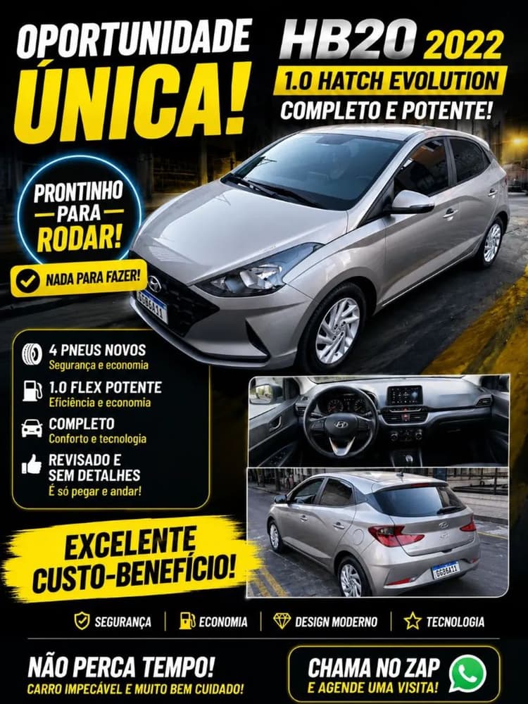 Hyundai HB20 Evolution 1.0 Flex 12V MEC 2022