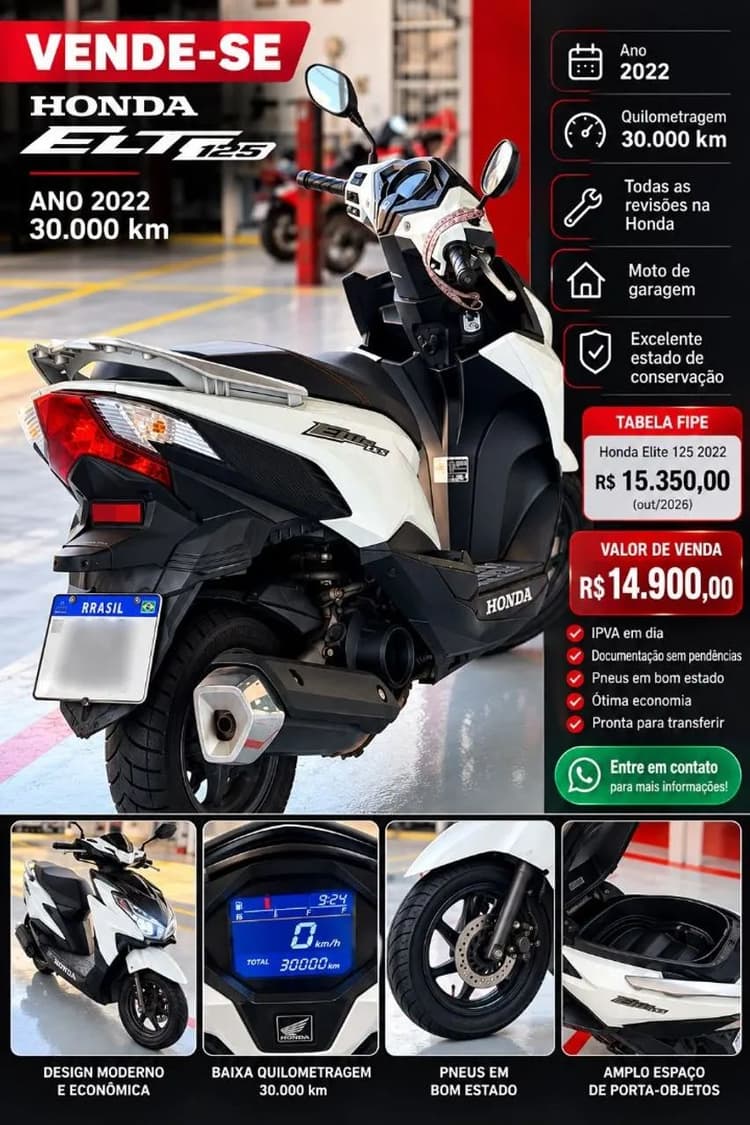 Vendo Moto Elite 125 