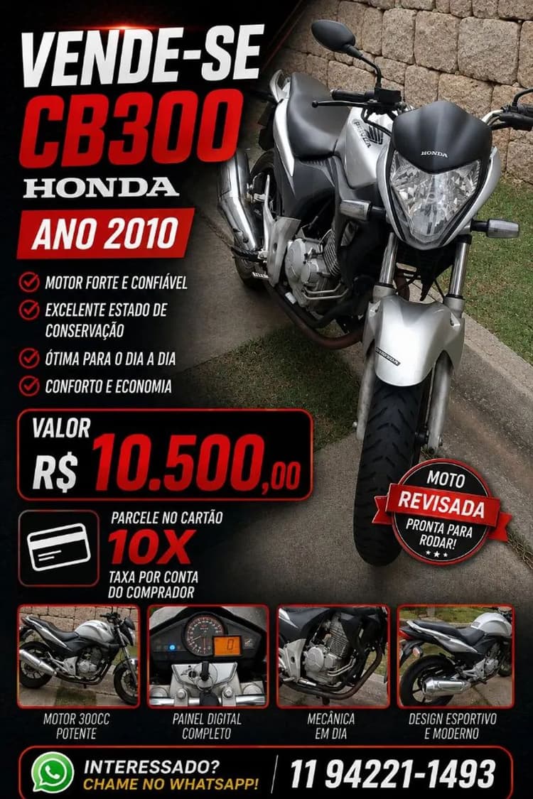 Vende - se cb 300 ano 2010