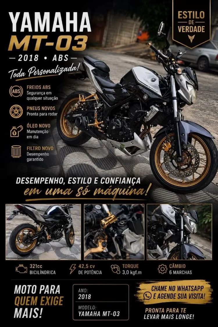 MT 03 impecável personalizada 