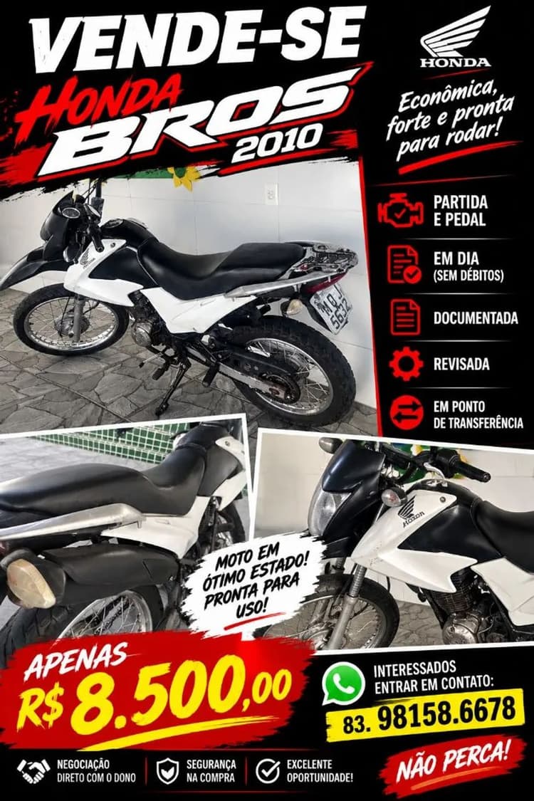 Bros 2010 partida e pedal