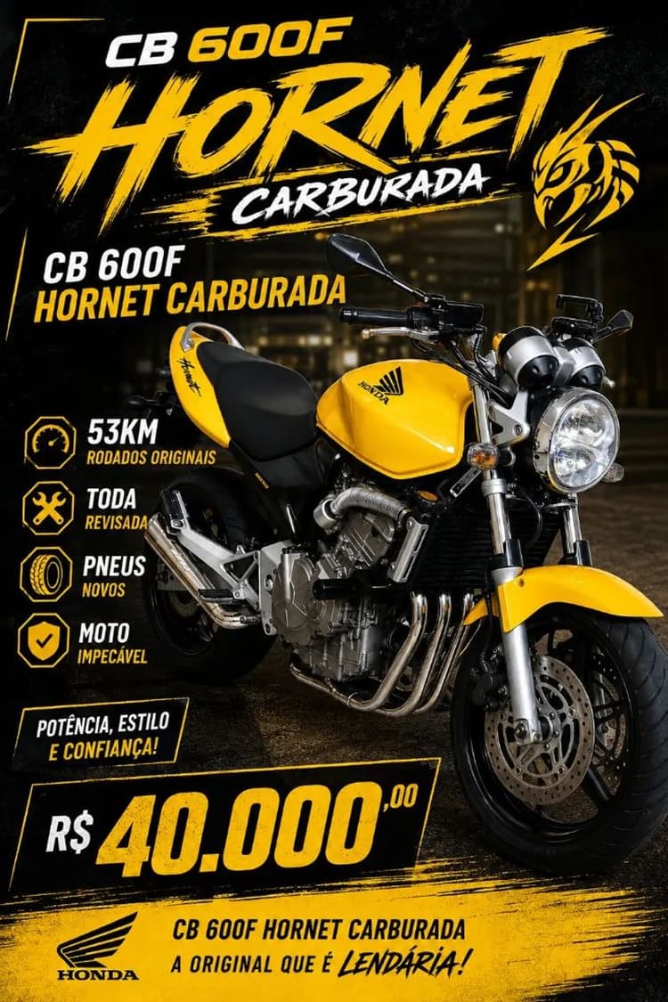 Cb600f Hornet carburada impecável 