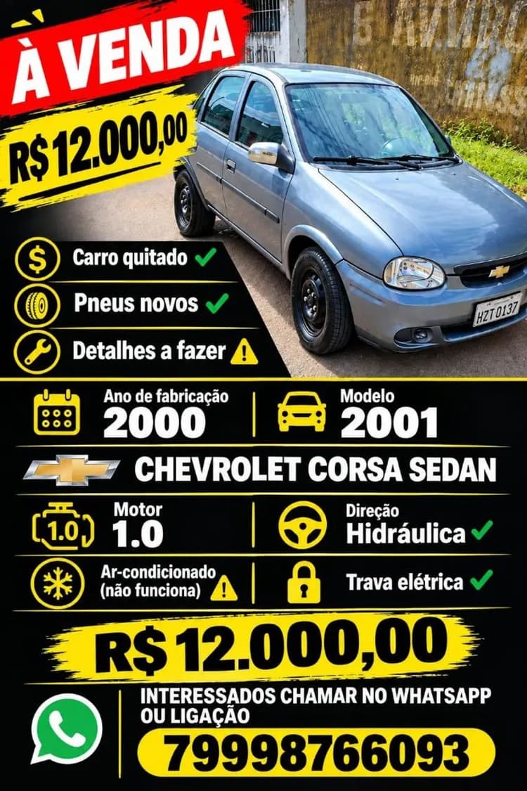 Chevrolet Corsa Wind 1.0 Mpf/milleniumi/ EFI 4P (álcool) 2001